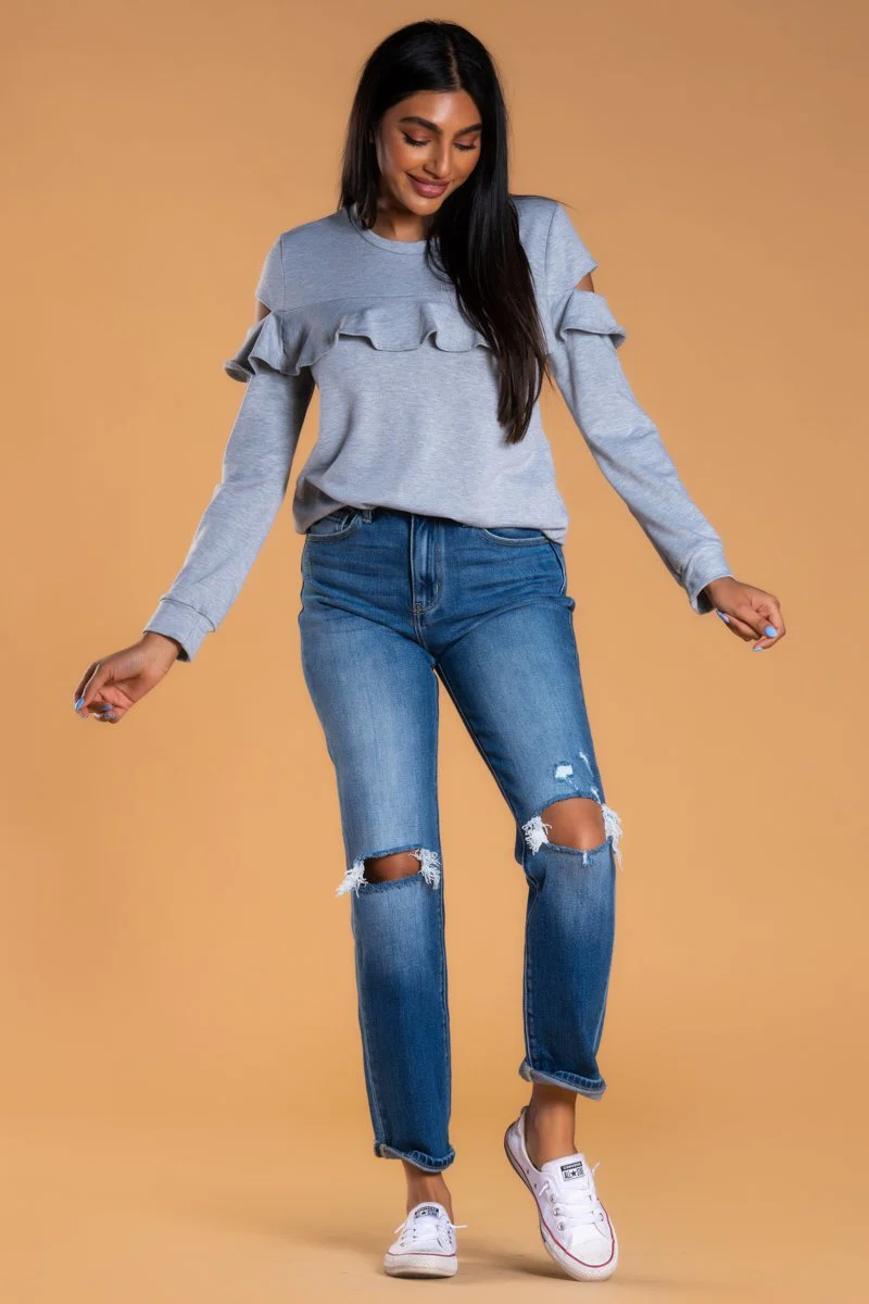 Brigitte Brianna Ruffle Sweatshirt - Image 5