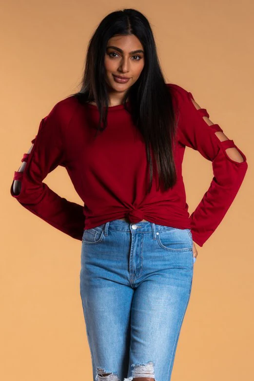 Brigitte Brianna Slit Sleeve Sweatshirt - Image 4