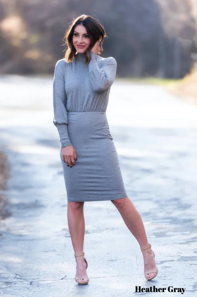 Brigitte Brianna Turtleneck Jersey Dress - Image 6