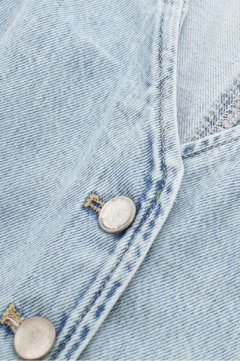 Denim Crop Vest - Image 3