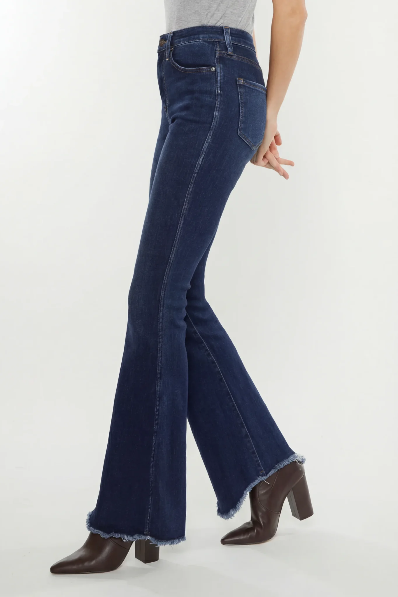 Frayed Hem Flare Jeans - Image 2