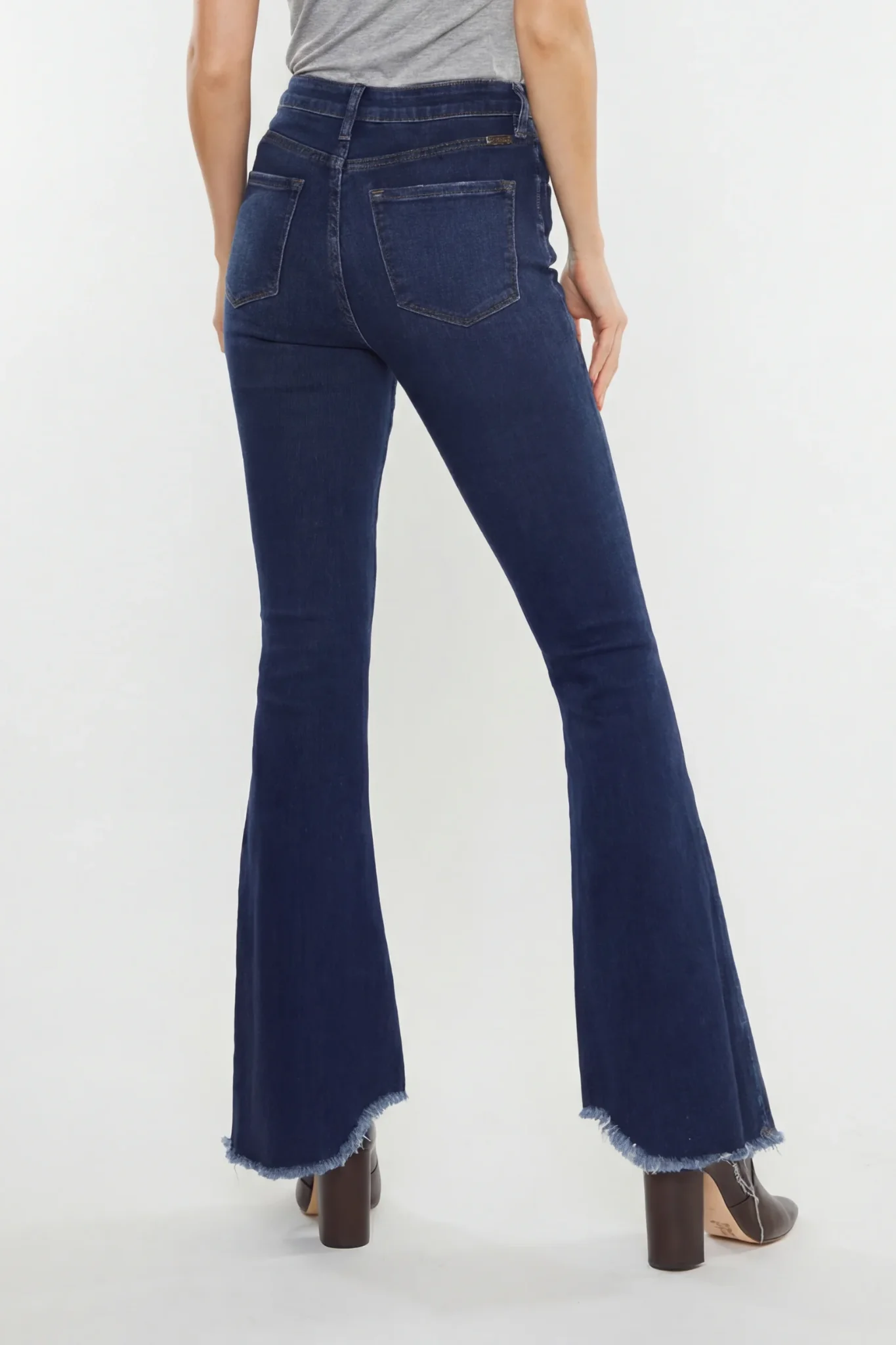 Frayed Hem Flare Jeans - Image 3