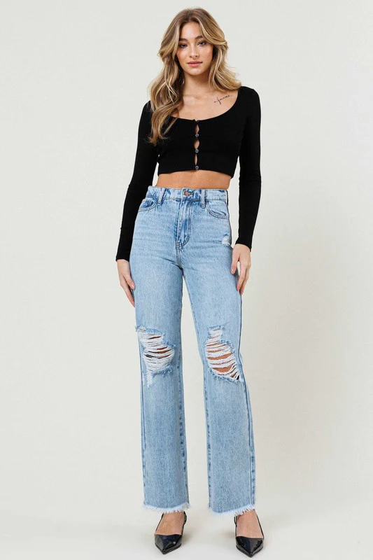 Kristi Distressed Wide Leg - Image 4