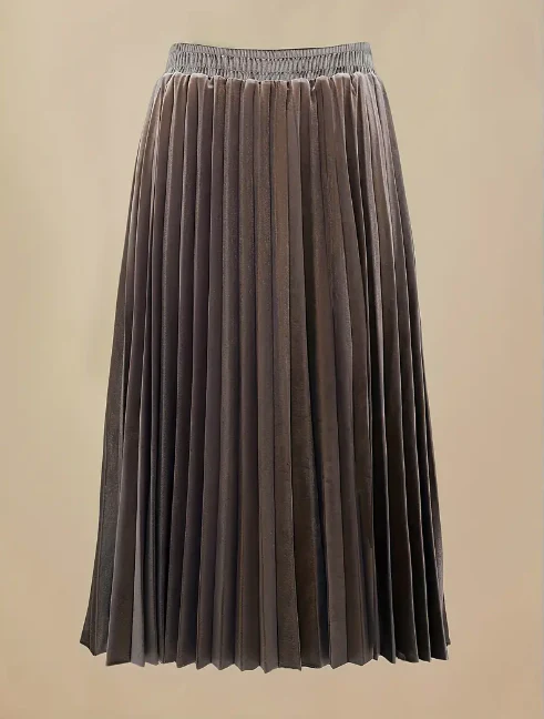Pleated Velvet Skirt - Image 2