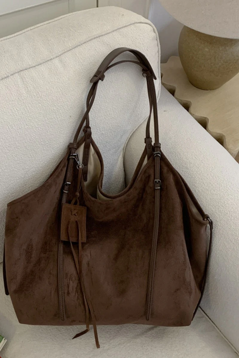 Umber Suede Tote Bag