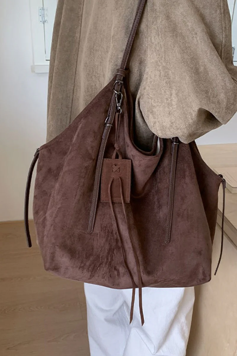Umber Suede Tote Bag - Image 2