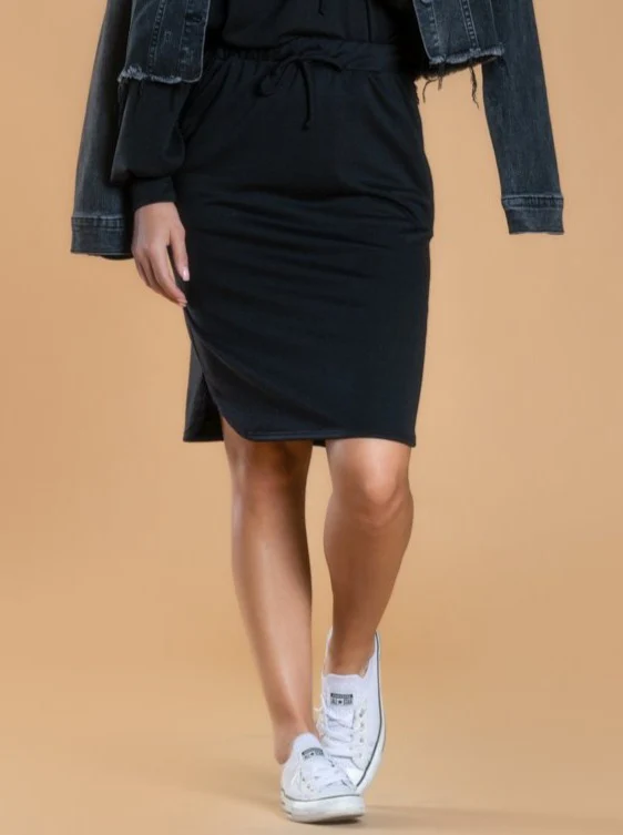 Sundown Sweatshirt & Sweatshirt Skirt Matching Set (Black) - Image 5
