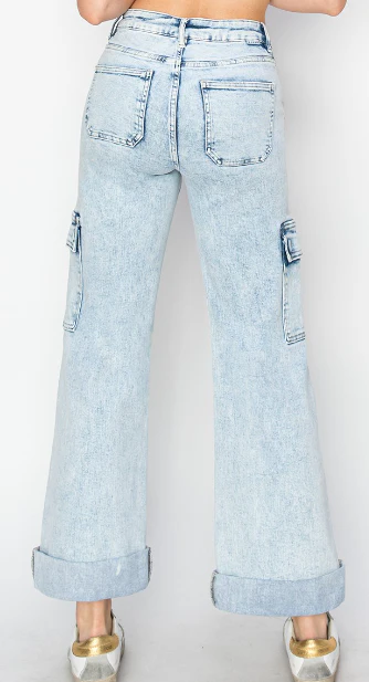 Wide Leg Cargo Jeans - Image 3