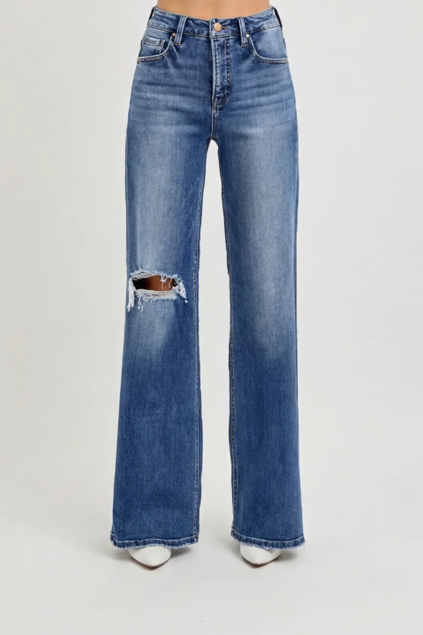 Wide Leg Distressed Jean