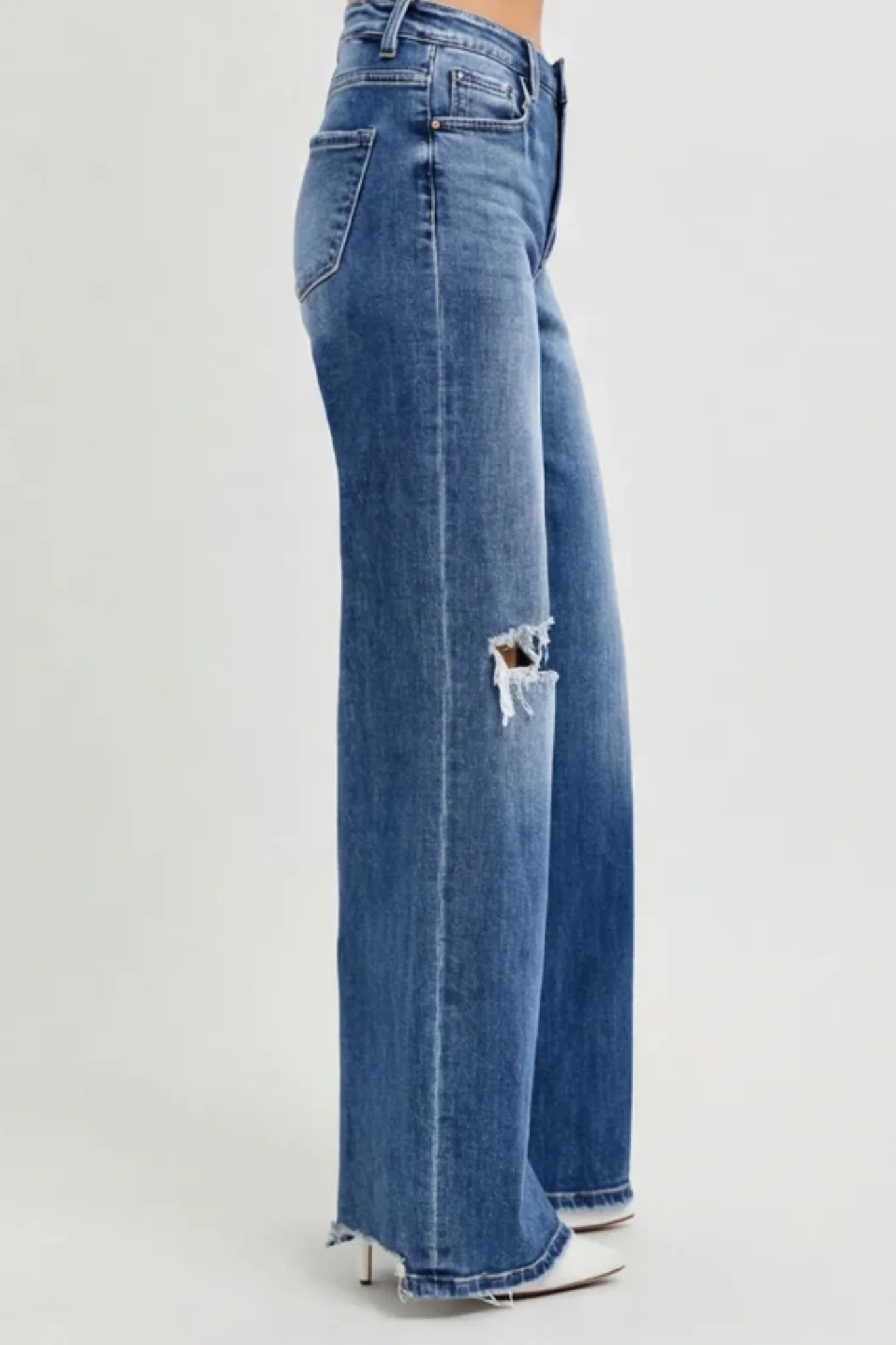 Wide Leg Distressed Jean - Image 2
